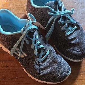 Skechers Charcoal and Light Blue Sneakers Women's 8.5 U.S.